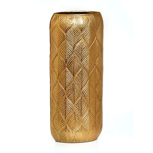 Engraved Leaf Shape Metal Flower <b>Vase</b> <b>Gold</b> Wedding OEM Fancy Style Modern Classic Place Home Decoration with Custom Logo - Product Image 1