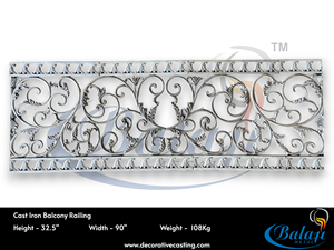 Clôture de balcon en fonte d'aluminium moderne de luxe, durable, gris naturel, travail d'art architectural avec garantie de 5 ans - Product Image 2
