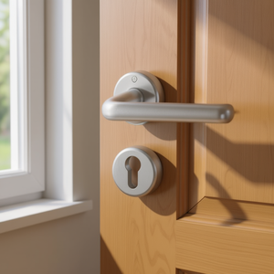 Helsingborg Stainless Steel <b>Openers</b> Set Rosette F69 Round PZ DIN Left/Right Flat D/K HOPPE Model E48/17KV/17KVS/1730Z - Product Image 3