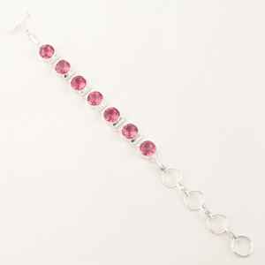 Bracelet de charme en zircon rose taille Assher, argent sterling 925, réglable, fait à la main, bijoux de luxe pour femmes, cadeau d'anniversaire - Product Image 4