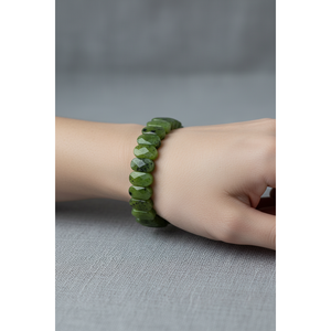 <b>Jade</b> Natural Stone Wide Cut <b>Bracelet</b> - Product Image 6