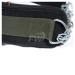 Cinturón de neopreno de alta calidad con cadena para levantamiento de pesas, entrenamiento, dominadas, soporte para cintura/spalda, antideslizante, ajustable y cómodo. - Product Image 3