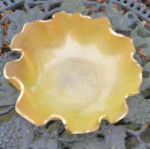 Tazón de Resina Hecho a Mano Inspirado en el Arte, Diseño de Estilo Alimentario, Forma Redonda, Superficie Lisa para Decoración de Mesa de Centro/Cafetería, Bajo Costo - Product Image 1