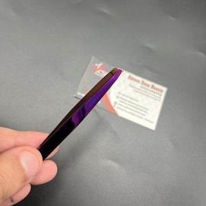 แหนบถอนขนคิ้วแบบมืออาชีพแหนบปลายแหลมทำจากสเตนเลสพลาสม่าสีม่วงโลโก้ออกแบบได้ตามต้องการ - Product Image 2