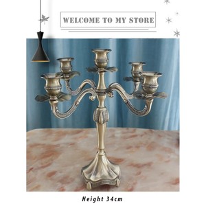 Candelabro de Metal Retro de oro alto, candelabro de centro de mesa de boda, candelita - Product Image 6