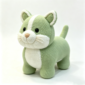 Customized Crochet <b>cat</b> <b>plush</b> toy, amigurumi <b>cat</b>, handmade knitted stuffed animal, soft crochet stuffed kitty,baby safe <b>plush</b> toy - Product Image 6
