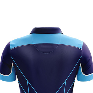 Maillots de cricket personnalisés pour hommes de haute qualité, bleus, à panneaux, 100% polyester, sublimés, en vente, ensembles d'uniformes de cricket pour hommes - Product Image 4