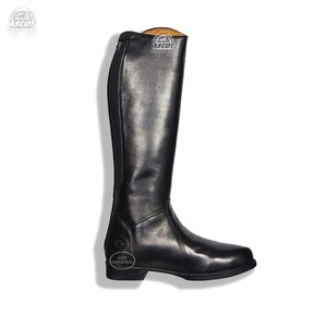Botas por encima de la rodilla personalizadas para hombre y mujer, botas de montar a caballo de cuero genuino negro y marrón, venta al por mayor - Product Image 1