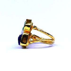 Vêtements de mariage en argent sterling 925 plaqué or perle baroque tourmaline émeraude pierre précieuse femmes portent une bague classique - Product Image 3