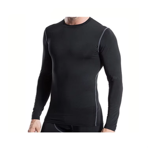Custom Logo Men's Long Sleeve Compression <b>Heat</b>-Transfer Spandex/Nylon - Product Image 1