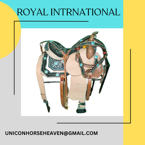 ROYAL INTERNATIONAL Proveedores Mayoristas: Silla de Montar Western de Cuero para Ganado, con Almohadilla de Cuero Genuino para Caballos de Carreras - Product Image 2