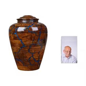 Urne en bois personnalisée avec cadre photo gratuit: monuments funéraires artisanaux en résine époxy pour hommes et femmes adultes - Product Image 2