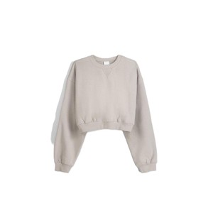 Long <b>Sleeve</b> <b>Short</b> Length Winter Crop Top Women's Casual Eco-Friendly 100% Cotton Soft Warm Drop Shoulder Pullover <b>Sweatshirt</b> - Product Image 3