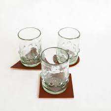 Leather <b>Coasters</b> Stone <b>Coasters</b> Drink Real Leather Cup Table <b>Holder</b> Mats Leather <b>coaster</b> <b>Set</b> Round Shape - Product Image 2