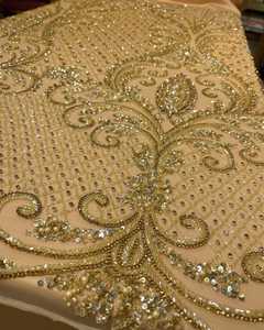 Tela Prémium Bordada a Mano con Cuentas, Lentejuelas, Piedras y Cristales de Estrás para Vestido de Novia o de Noche - Product Image 2