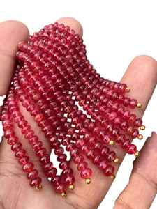 Natural Red Spinel Faceted Rondelle <b>Beads</b> 3mm 4mm 5mm Loose Gemstone Strand for Necklace <b>Bracelet</b> Jewelry <b>Making</b> Wholesale - Product Image 3