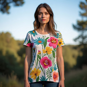 Customized Sublimation Print Tee Shirts Ladies Summer Short Sleeve Digital Print TShirt Lightweight Quick Dry T Shirts Women - Product Image 4