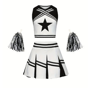 Dernier modèle d'uniforme de pom-pom girl en polyester personnalisé pour femmes avec impression par sublimation personnalisée - Product Image 1