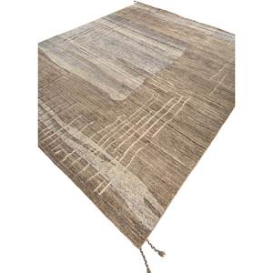 พรมขนสัตว์ Brahmaand รุ่น AKWL-7229 สีเทาและสีดำ ลายถักแบบนามธรรม ทอแบบแบน สำหรับห้องนั่งเล่น พรมปูพื้นรูปทรงสี่เหลี่ยมผืนผ้า ทำจากปอกระเจา - Product Image 2