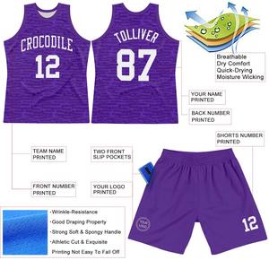 Ensembles d'uniformes de basket-ball personnalisés pour hommes maillot de retour professionnel chemises de basket-ball respirantes à séchage rapide - Product Image 3
