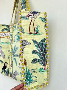 Sac fourre-tout en coton matelassé à imprimé jungle, style bohème, pour l'été, en gros, cadeau de festival, grand sac de voyage, shopping, sport, pique-nique - Product Image 2