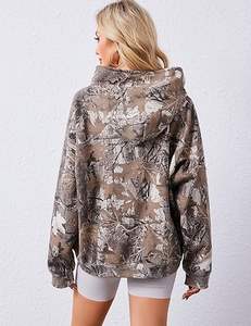 Sudadera con capucha de gran tamaño para mujer, sudadera OEM de lana de manga larga con logotipo personalizado, venta al por mayor, fabricante de etiqueta privada - Product Image 2