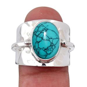 Tendencia Boho estilo rodio plateado verde turquesa mujer 925 anillo de plata esterlina perfecto regalo de boda y fiesta - Product Image 4