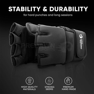 Los mejores guantes de entrenamiento MMA profesionales personalizados de 8oz, empuñaduras de mano de cuero genuino, correa de muñeca ajustable de secado rápido ODM/OEM para - Product Image 2