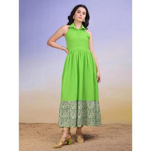Robe longue western décontractée sans manches à col uni pour femmes - Product Image 5