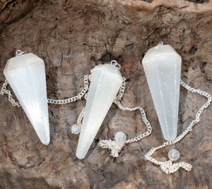 Gran oferta, Péndulo de cristal de selenita Natural facetado en forma de cono, amatista tallada, piedra preciosa de amor semipreciosa para meditación Feng - Product Image 6