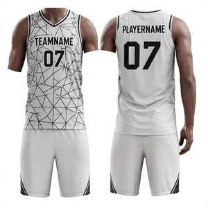 Ensemble d'uniformes de basket-ball sur mesure avec logo personnalisé, directement de l'usine, 100% polyester, imprimé, pour hommes, en vente en ligne - Product Image 5