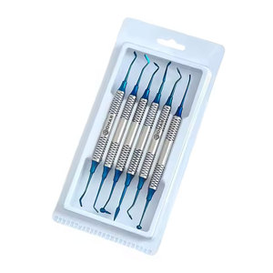 Juego de 6 uds., instrumento de llenado compuesto Dental alemán, Kit restaurador recubierto de titanio azul de LOHAR Products & Co Tools - Product Image 1