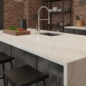 OEM 2025 Dalle de pierre artificielle de luxe polie à la main en or Calacatta Comptoir en marbre de quartz Utilisation en entrepôt moderne et écologique - Product Image 4