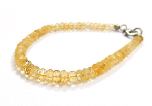 สร้อยข้อมือลูกปัดอัญมณีสีเหลือง92.5% ชุบโรเดียม - Product Image 3