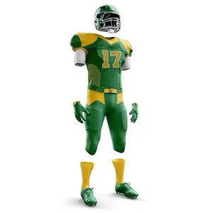 ชุดเครื่องแบบฟุตบอลอเมริกันสีเขียวชุดเสื้อเจอร์ซีย์และกางเกงที่ออกแบบเองสำหรับฝึกซ้อม - Product Image 5