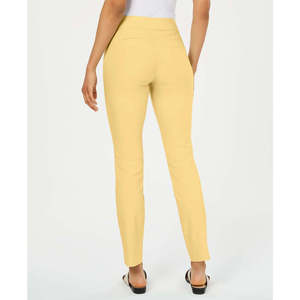 Pantalones de vestir para mujer Charter Club Cambridge, amarillos, de cintura alta, transpirables, estilo cargo, formales, con estampado, talla 4 Petite - Product Image 2