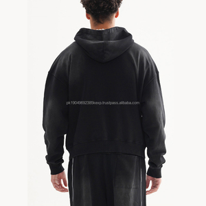 Sudadera con Capucha Personalizada con Cierre, 100% Algodón, Sudadera con Capucha Completa con Cierre, Talla Grande, Manga Larga, Unisex, Lavado Ácido - Product Image 3