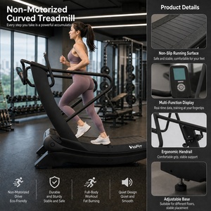 Tapis roulant VIGFIT Cardio <span class=keywords><strong>Training</strong></span> Curve, résistance réglable sur 6 niveaux, écran LCD, machine de course commerciale pour salle de sport - Product Image 4