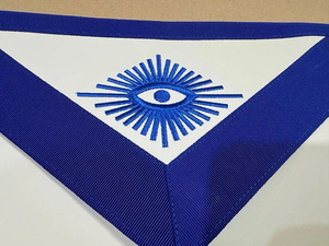 2025 nuevo delantal de oficial de Logia azul masónico hecho a medida bordado a mano Maestro de adoración delantales de diseño personalizados - Product Image 3