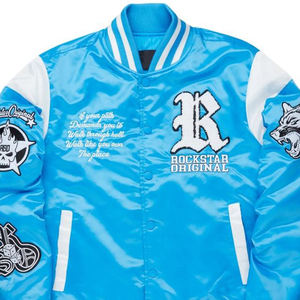 แจ็คเก็ตเบสบอลผ้าซาตินคุณภาพสูงสำหรับผู้ชาย ลดราคาพิเศษ ระบายอากาศ กันน้ำ กันลม ไซส์ใหญ่ คอตั้ง สไตล์ไฮสตรีท - Product Image 4