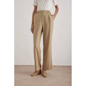 Pantalon en flanelle de laine décontracté camel - Product Image 2