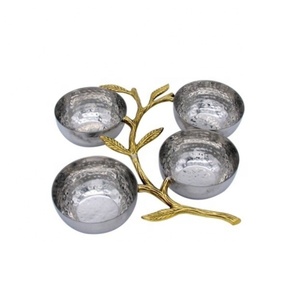 Vajilla Elegante Moderna de Lujo, Decoración Artística Pulida, Certificación CE/UE, Logotipo Personalizado, Tazón de Servir de Metal Chapado en Oro para Fiestas - Product Image 4