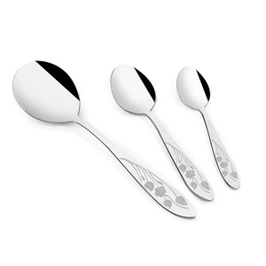 Ensemble de 4 couverts en acier inoxydable fourchette couteau cuillère utilisé dans les ustensiles de cuisine Table maison couleur argent plaqué couverts poignée de couleur bleue - Product Image 2