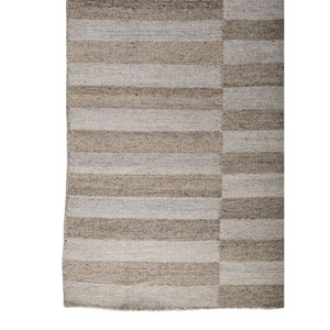 Tapis faits main en laine et viscose à tissage plat Indusbar Ivory, rayés, rectangulaires, pour couloir et salon - Modèle ADWV-13012 - Product Image 4