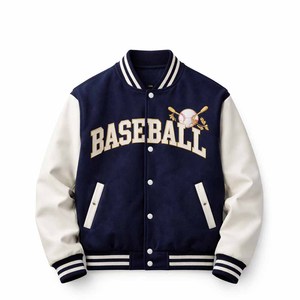 Veste de baseball en coton personnalisée à prix de gros pour hommes et femmes, veste bomber avec logo - Product Image 6