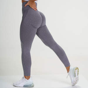 Leggings de fitness solides de qualité supérieure pour femmes taille élastique extensible dans les quatre sens vêtements de sport respirants et écologiques contrôle du ventre - Product Image 5