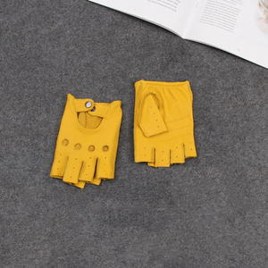 Gants demi-doigts hiver printemps été cuir gant en peau de mouton Fitness Sports extérieur moto gants d'équitation - Product Image 5