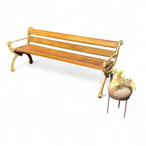 Solid <b>Wood</b> and Iron FTD <b>Bench</b> Traditional and Modern Design for Outdoor and Patio Use for Garden or Park - Product Image 4