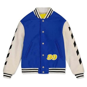 แจ็คเก็ตเบสบอลแบบวาร์ซิตี้สั่งทำขายส่งสำหรับผู้ชาย พร้อมปกตั้ง คอปกกันน้ำและระบายอากาศได้ ดีไซน์ปรับแต่งได้ - Product Image 5