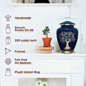 Handmade <b>Large</b> Adult Mosaic Aluminium Glass Cremation <b>Urn</b> Unique Funerals Supply With Individual Tiles Applied Burial - Product Image 5